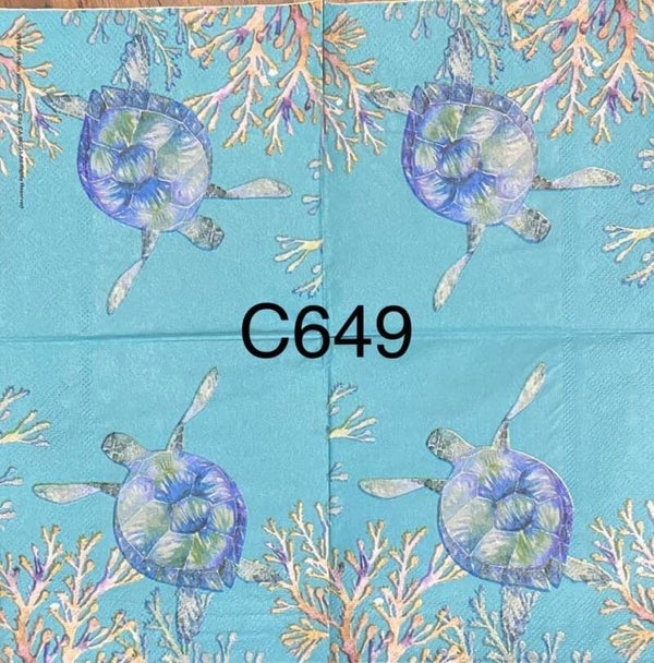 Beach (C649) - Blue Green Turtle and Coral