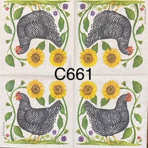 Birds (C661) - Hen with Sunflowers