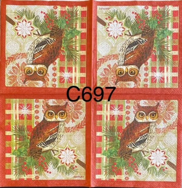 Christmas (C697) - Owl on Branch