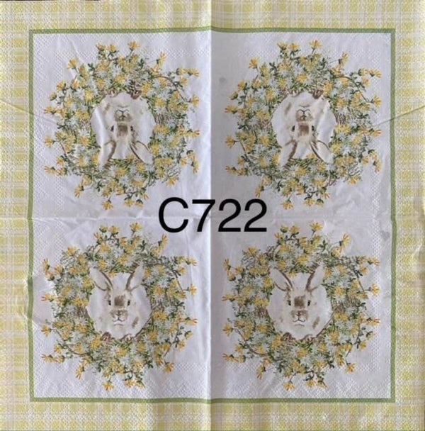Easter (C722) - Bunny Inside Wreath