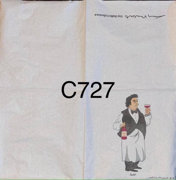 People (C727) - Maitre D Holding Wine Bottle