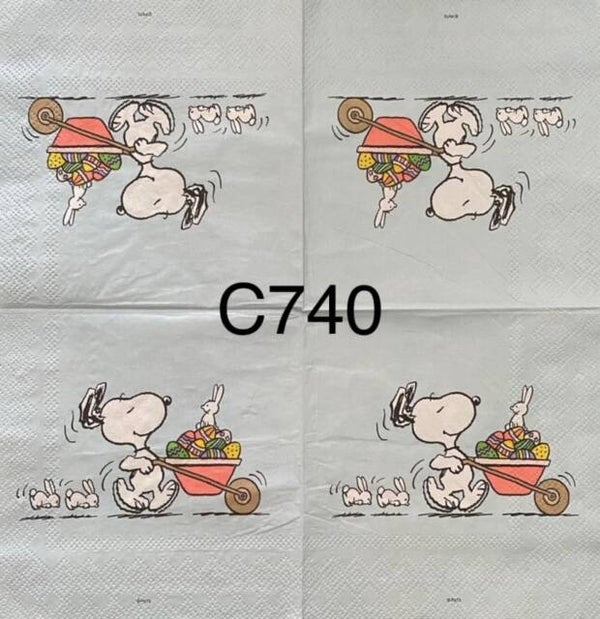 Snoopy (C740) - Snoopy with Wheelbarrow Full of Eggs - Easter