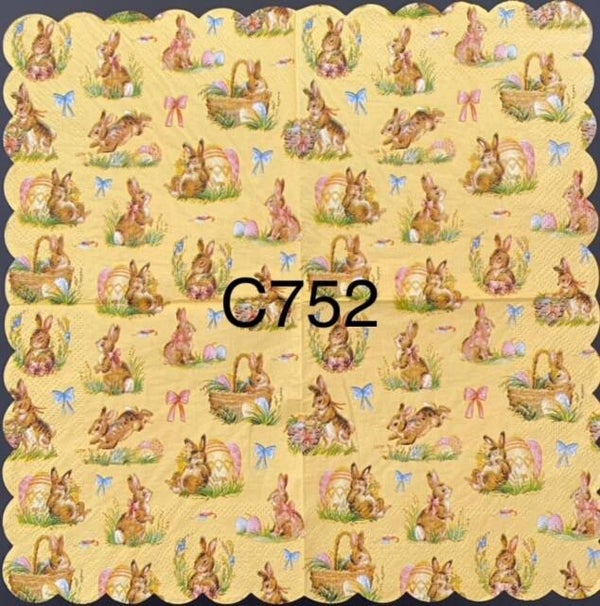 Easter (C752) - Small Bunny  with Bows Wallpaper