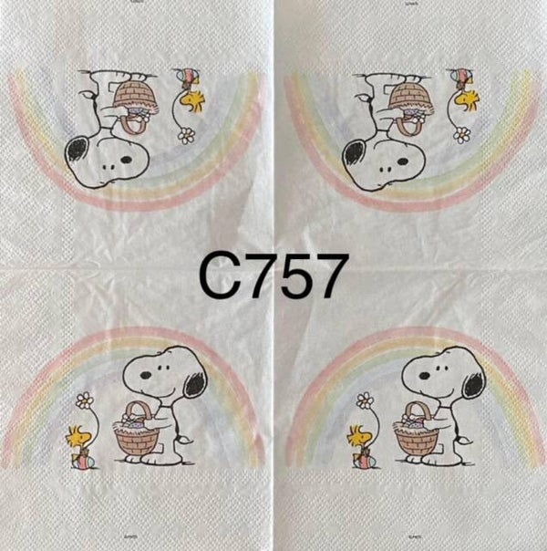 Snoopy (C757) - Snoopy with Basket and Rainbow - Easter