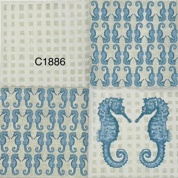 Beach (C1886) - Two Seahorses Facing Each Other