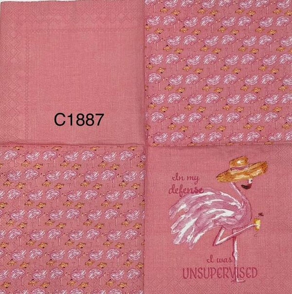 Birds (C1887) - Flamingo - "In my defense, I was unsupervised"