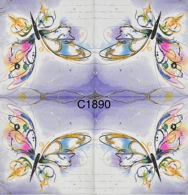 Butterflies (C1890) - Watercolor Butterfly