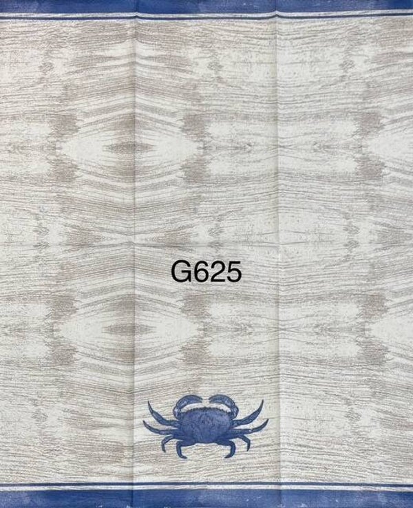 Beach (G625) - Blue Crab with a Blue Border