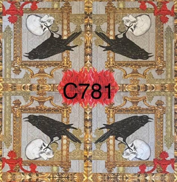 Halloween (C781) - Crow Sitting on Skeleton