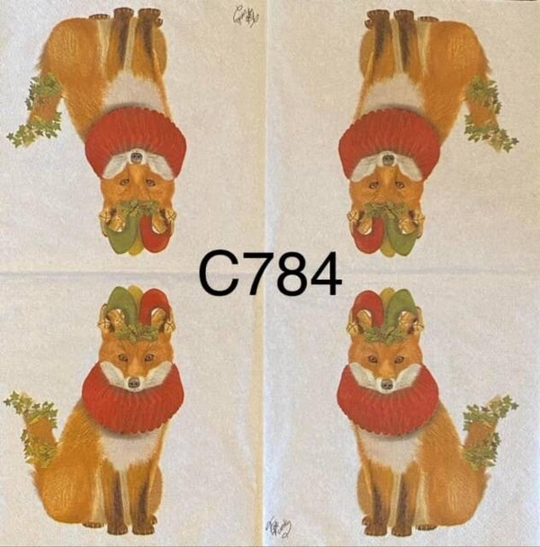 Christmas (C784) - Fox Beatrix with Jester Hat and Scarf