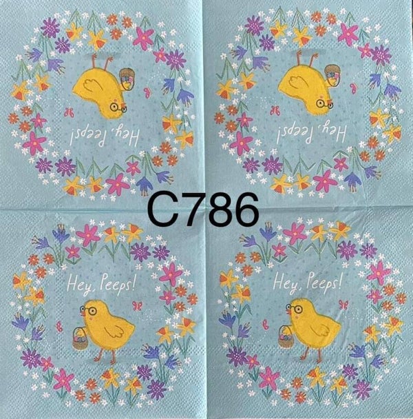 Easter (C786) - Peep Inside Wreath "Hey, Peeps!"