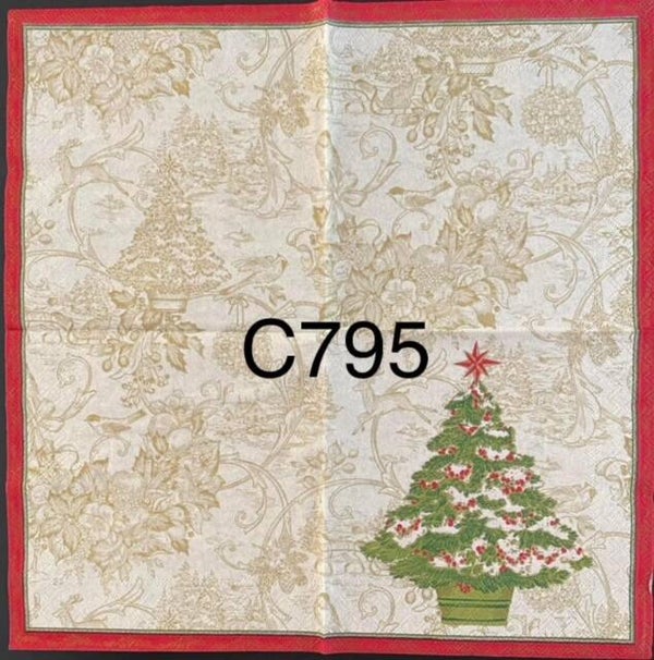 Christmas (C795) - Christmas Tree with Gold Design in Background