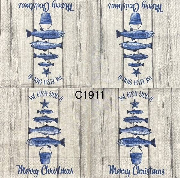 Christmas (C1911) - We Fish You a Merry Christmas - Fish Tree