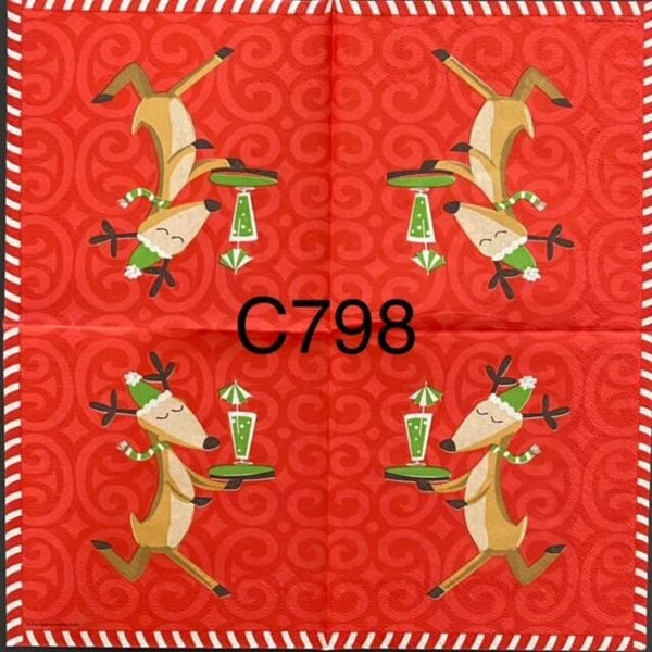 Christmas (C798) - Reindeer Holding a Drink