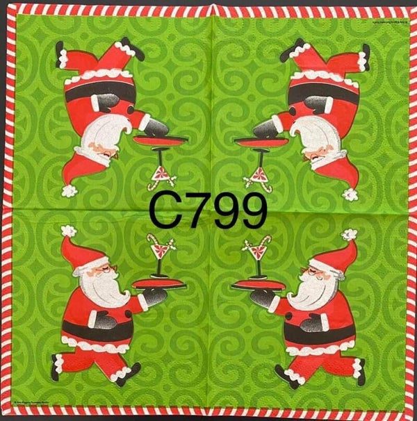 Christmas (C799) - Santa Holding a Drink