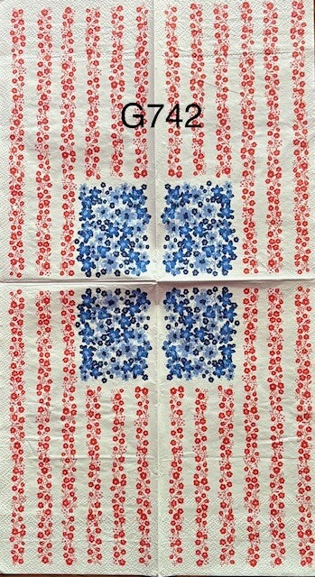 4th of July (G742) - Red, White and Blue Flowers Making up an American Flag