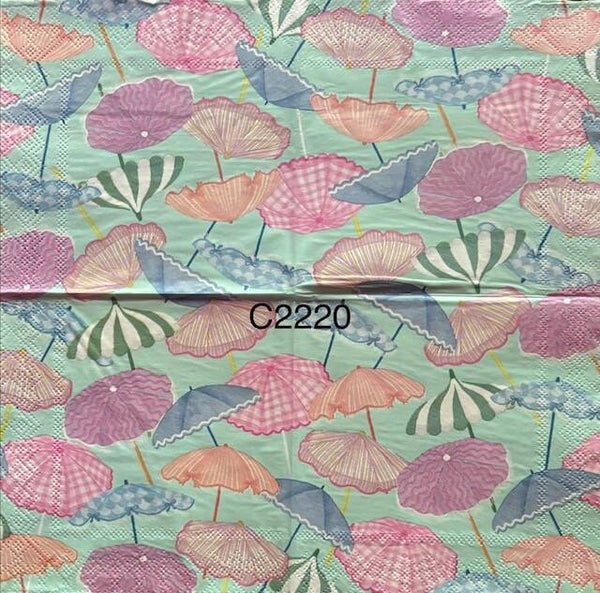 Beach (C2220) - Beach Umbrellas Background