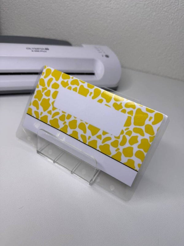 Budgetumschlag A6 – Cow Print Design (Gelb)