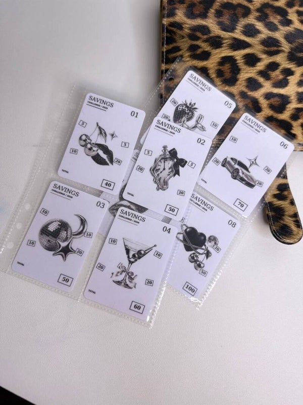 Monochrome Glam 2026 – Sparchallenge-Set 500 | 8 Karten