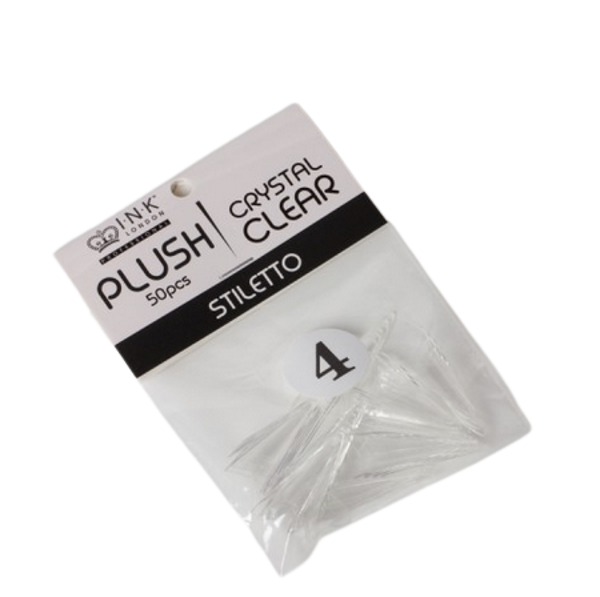 Plush Tips Refill Stiletto Crystal Clear 4