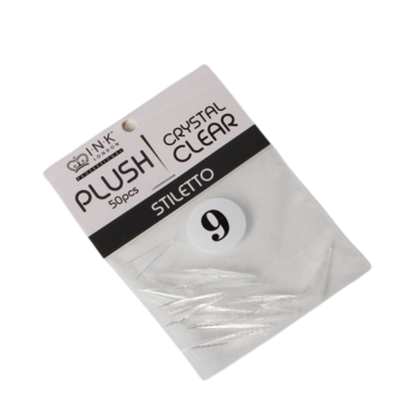 Plush Tips Refill Stiletto Crystal Clear 9