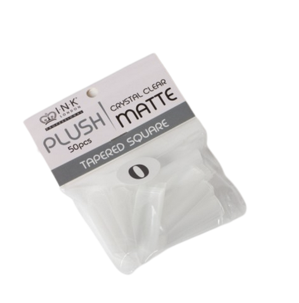 Plush Tips Refill Tapered Square Crystal Clear Matte 0