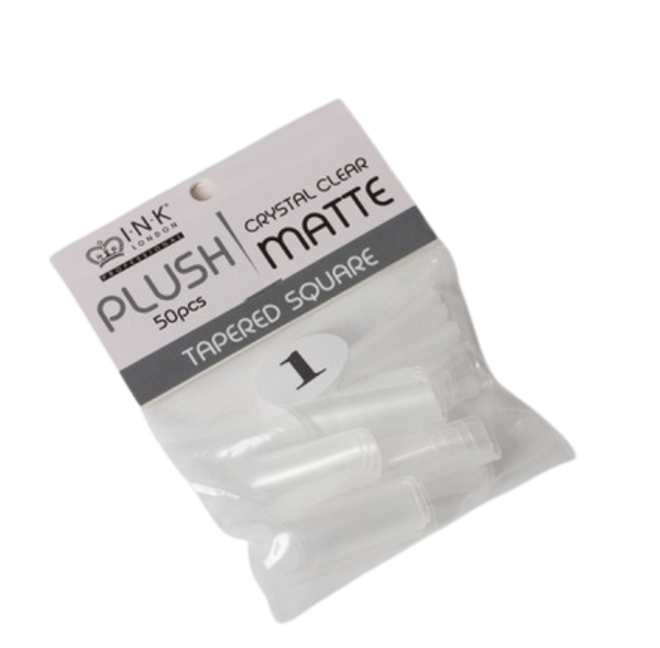 Plush Tips Refill Tapered Square Crystal Clear Matte 1