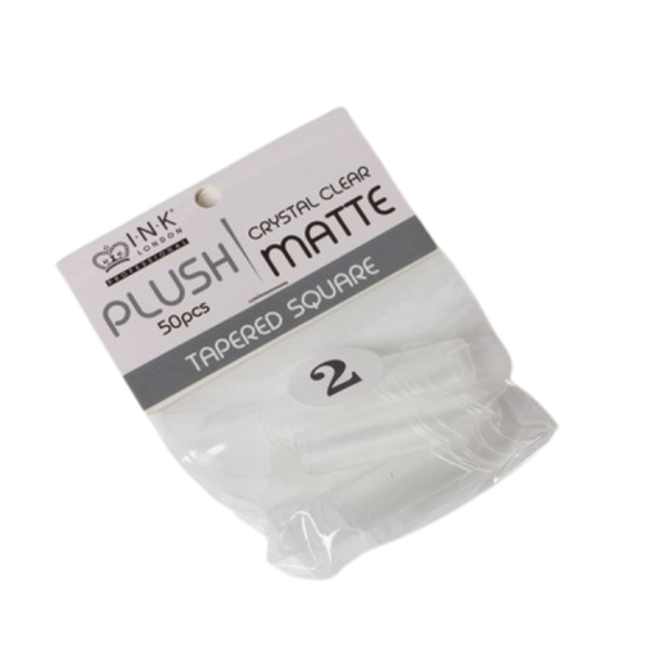 Plush Tips Refill Tapered Square Crystal Clear Matte 2