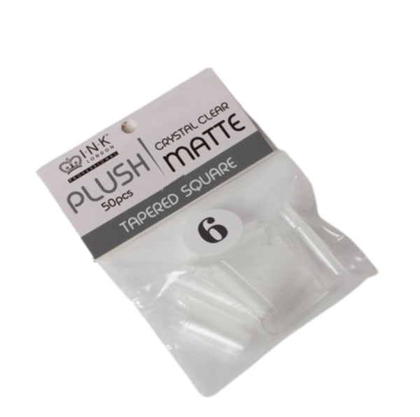 Plush Tips Refill Tapered Square Crystal Clear Matte 6