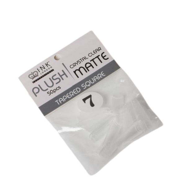 Plush Tips Refill Tapered Square Crystal Clear Matte 7