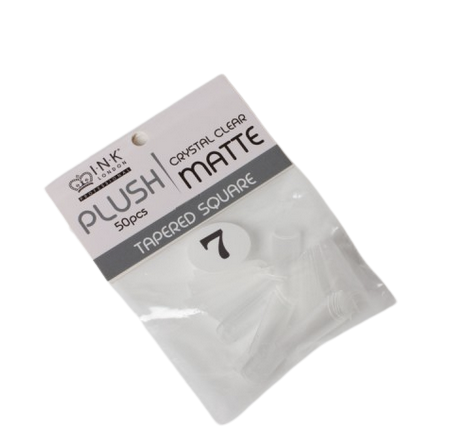 Plush Tips Refill Tapered Square Crystal Clear Matte 7