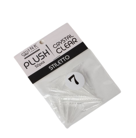 Plush Tips Refill Stiletto Crystal Clear 7