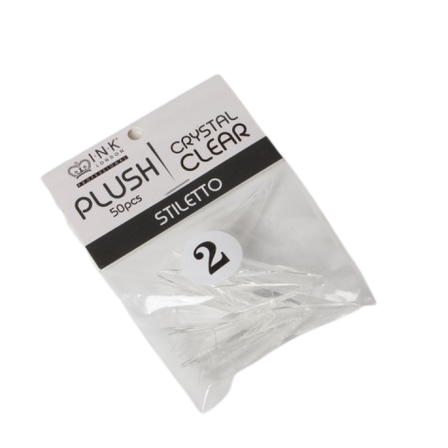 Plush Tips Refill Stiletto Crystal Clear 2