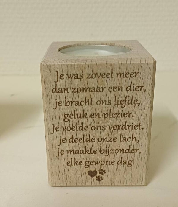 Gedenks theelichthouder  7cm
