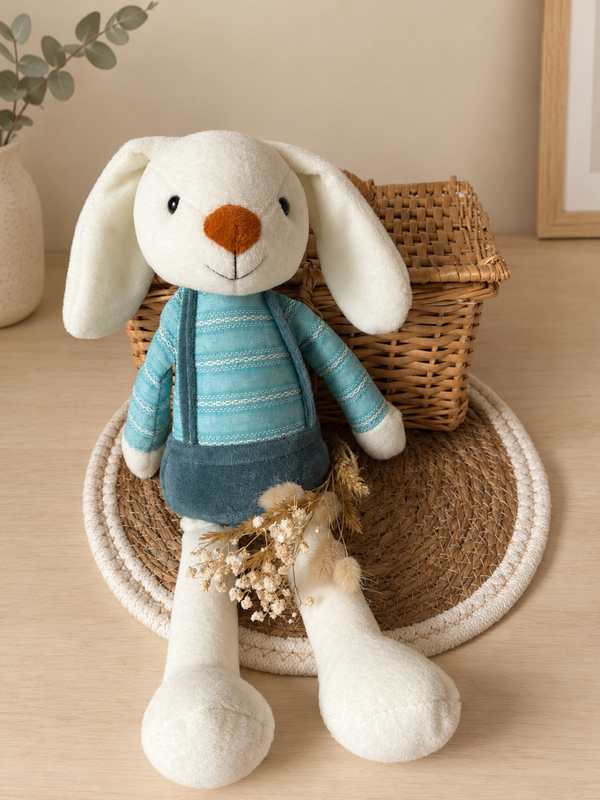 Peluche lapin bleu