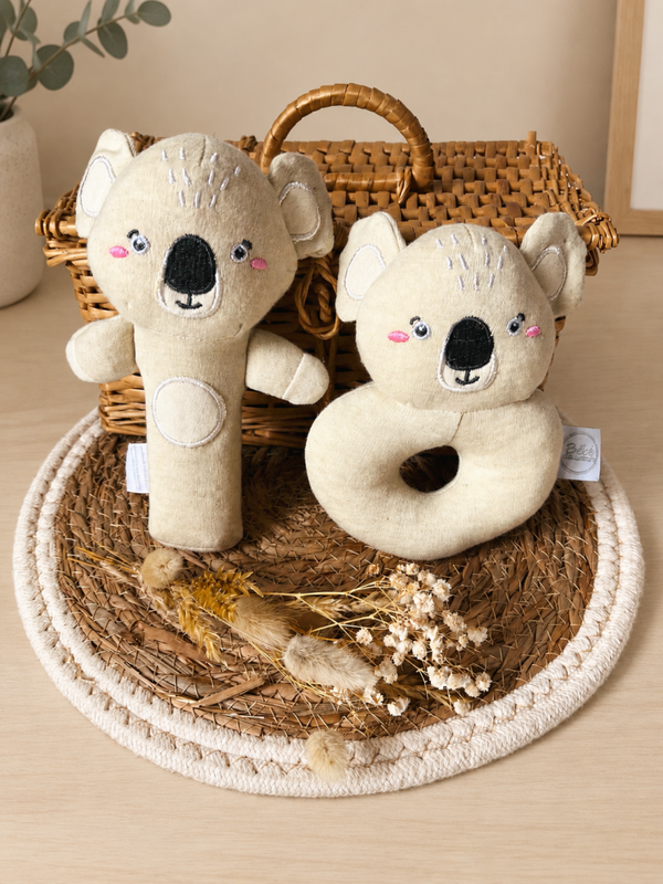 Ensemble hochet et anneau dentition Koala