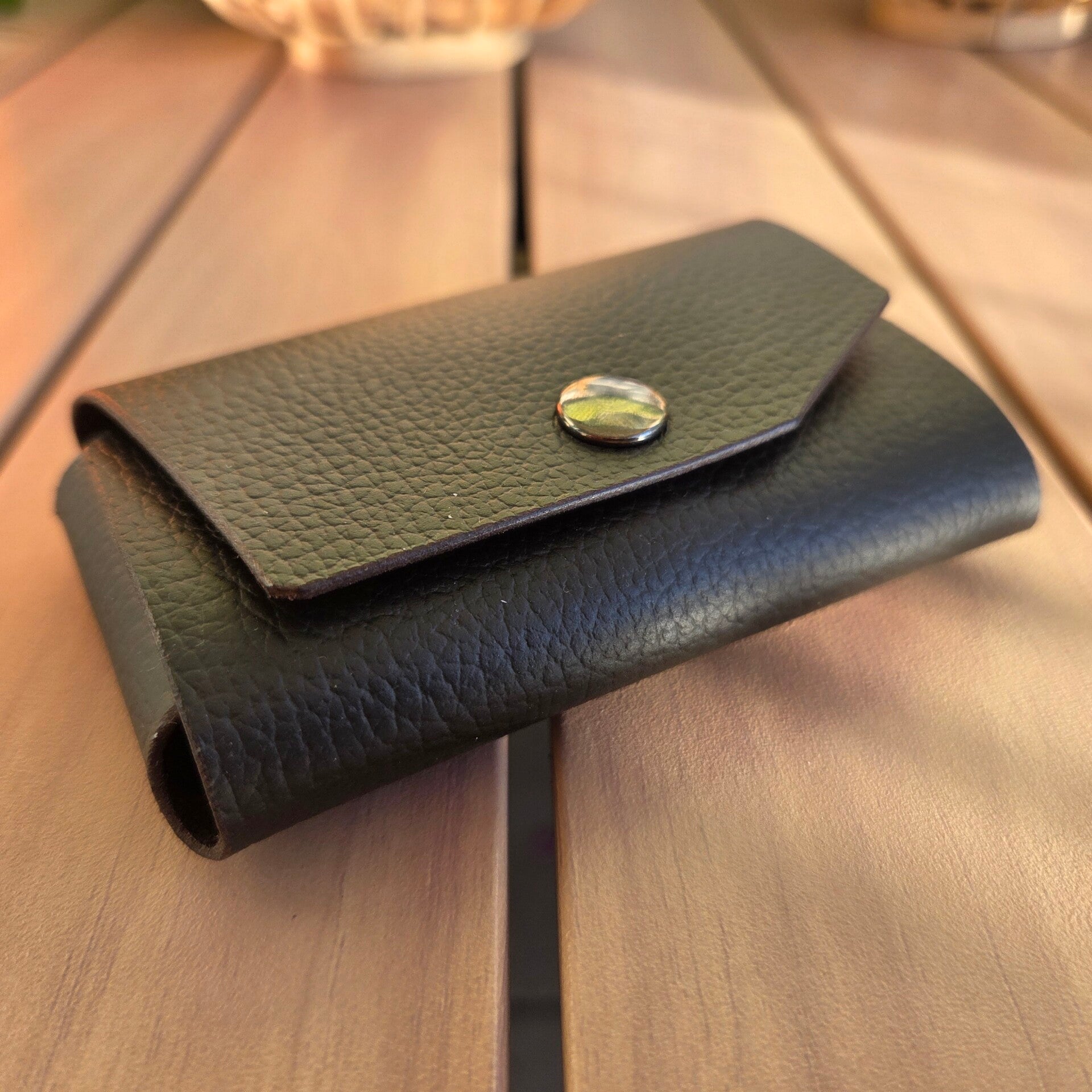 Porte-carte Rivet marron