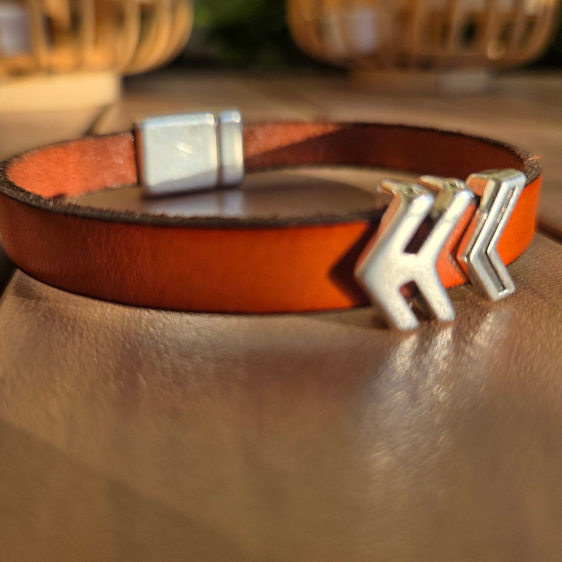 Bracelet cuir 10mm coulissants flèches