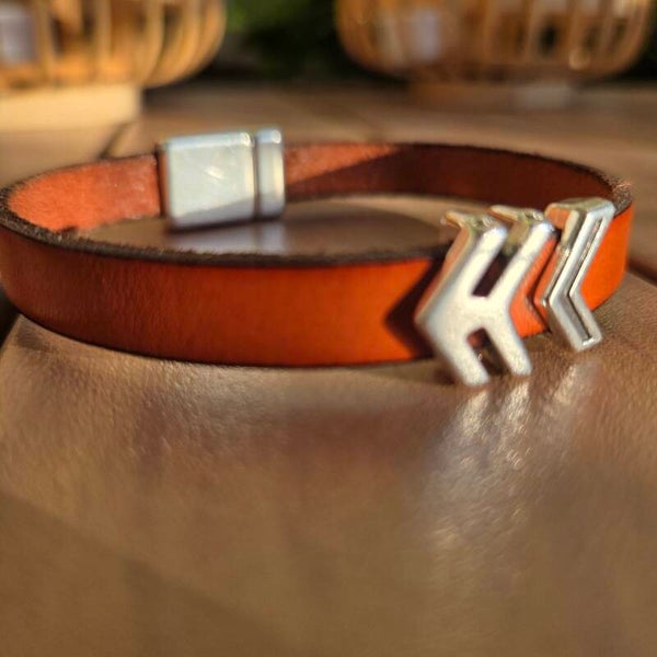 Bracelet cuir 10mm coulissants flèches