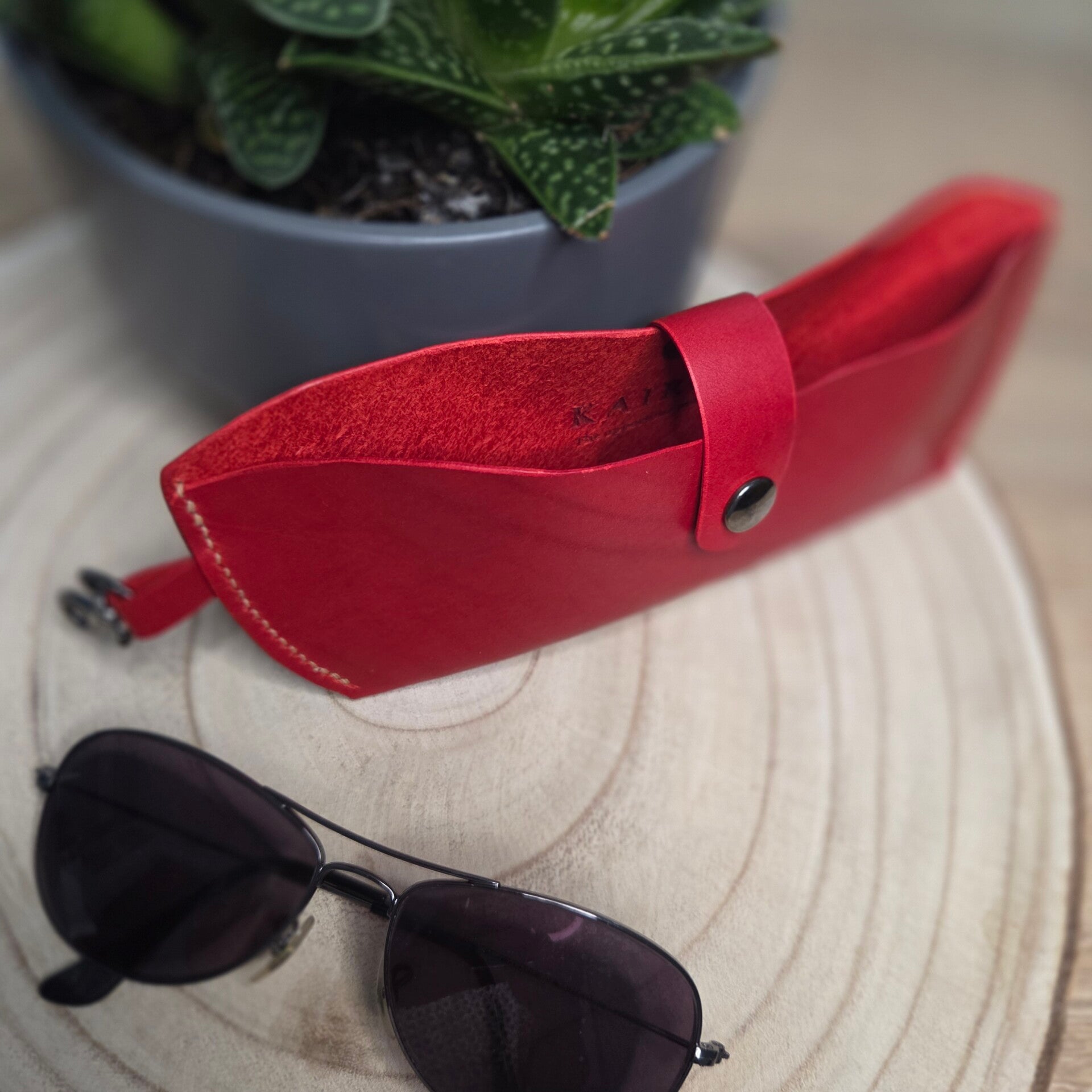 Etui à lunettes Rouge avec attache