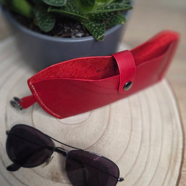 Etui à lunettes Rouge avec attache