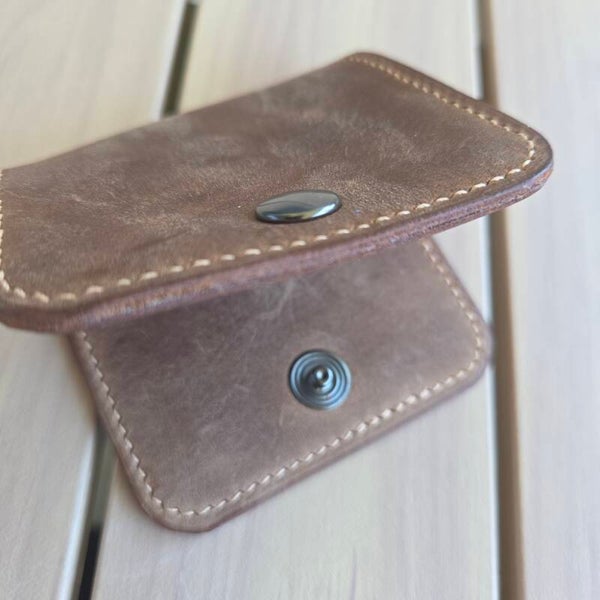 Porte-monnaie compact brun