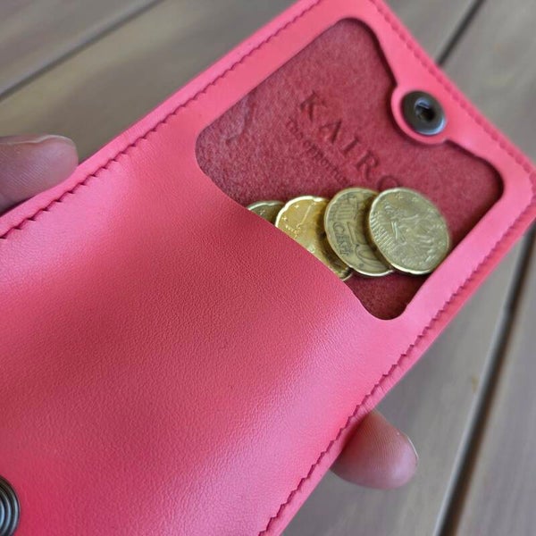 Porte-monnaie compact corail