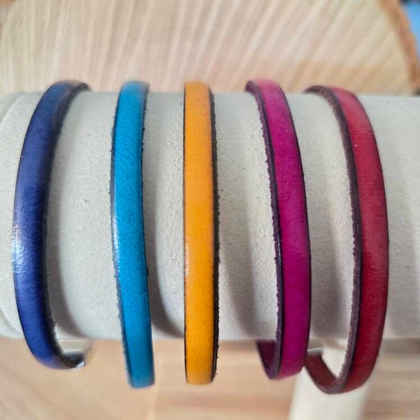 Bracelet cuir 5mm couleurs