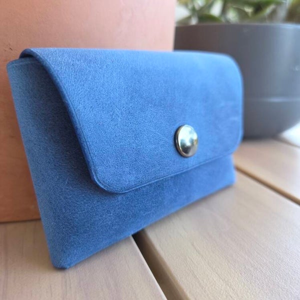 Porte-monnaie clip bleu