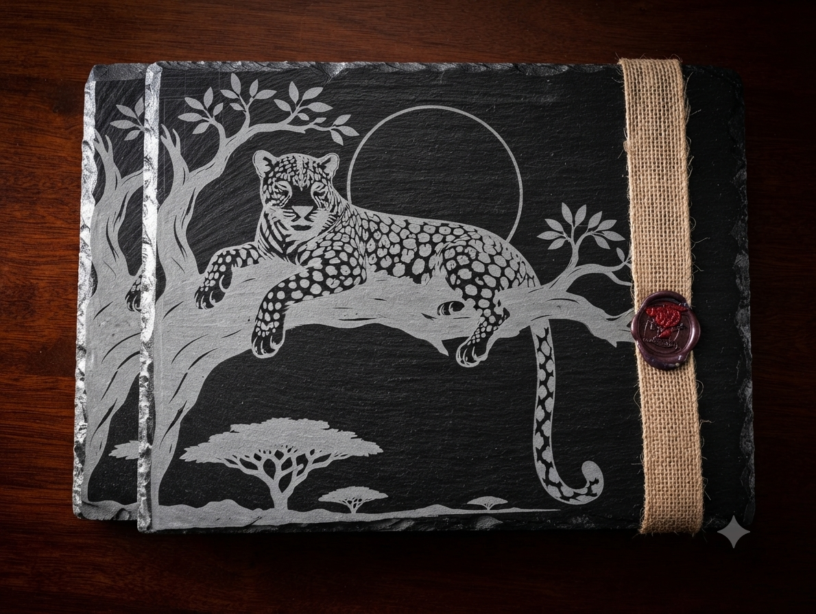 Table Slate Cheetah Set
