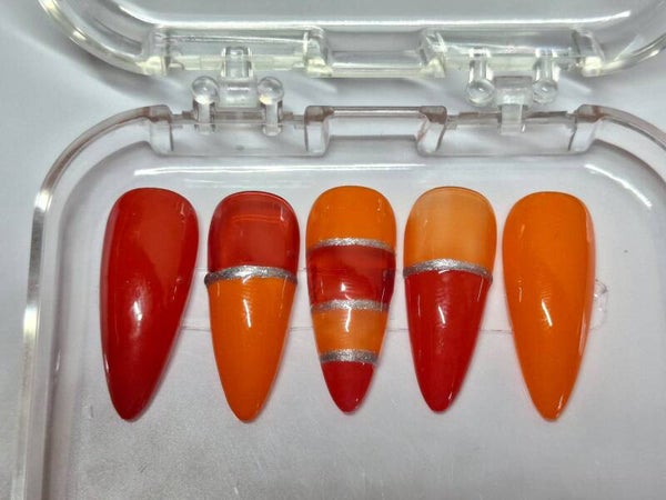 Vitraille rouge et orange