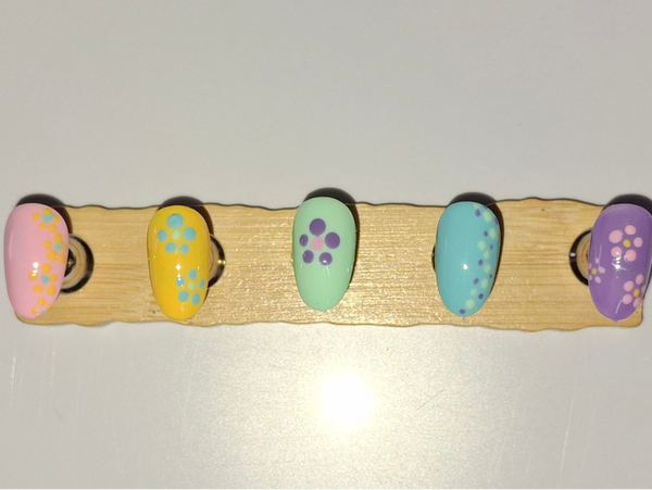 Press on nails Pastel et fleur