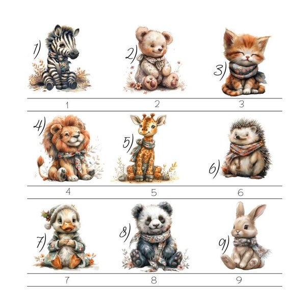 Tasse niedliche Tiere im Schlafanzug Pyjama cute animals Hund Maus Elefant Geschenk