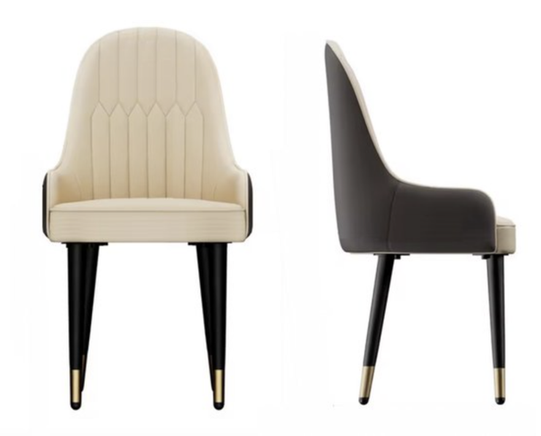Luxe eetkamerstoel - Eettafelstoel - 2 Eetkamerstoelen - Stoel - Fauteuil - Kamerstoel - Set van 2 stoelen - Pu leer - Crème wit/Grijs